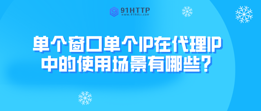 单个窗口单个IP在代理IP中的使用场景有哪些?