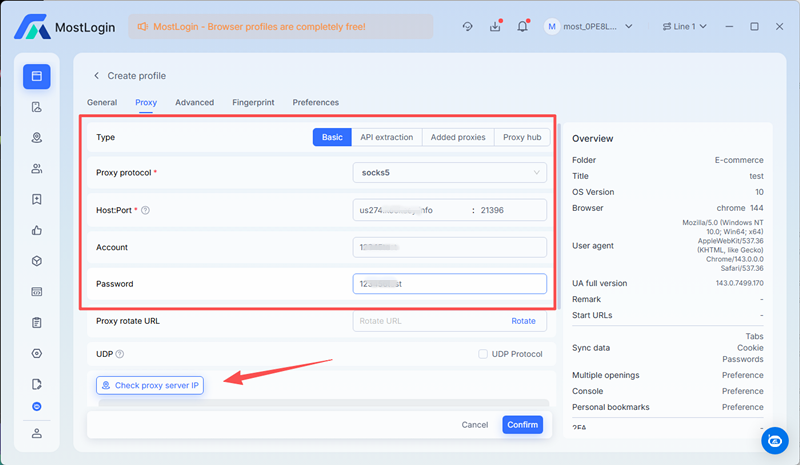 91HTTP代理在MostLogin指纹浏览器上设置动态不限量代理教程