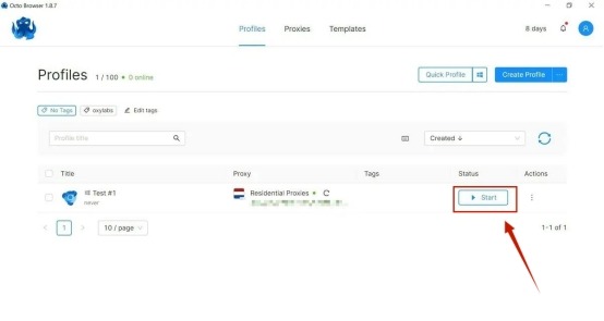 91HTTP代理在Octo Browser浏览器上设置动态包量代理教程