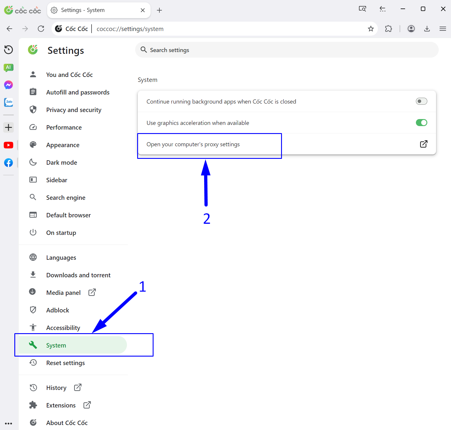 91HTTP代理在 Cốc Cốc 浏览器设置动态不限量代理教程