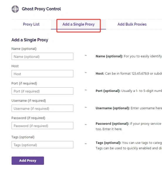 91HTTP代理在Ghost Browser浏览器上设置动态包时代理教程
