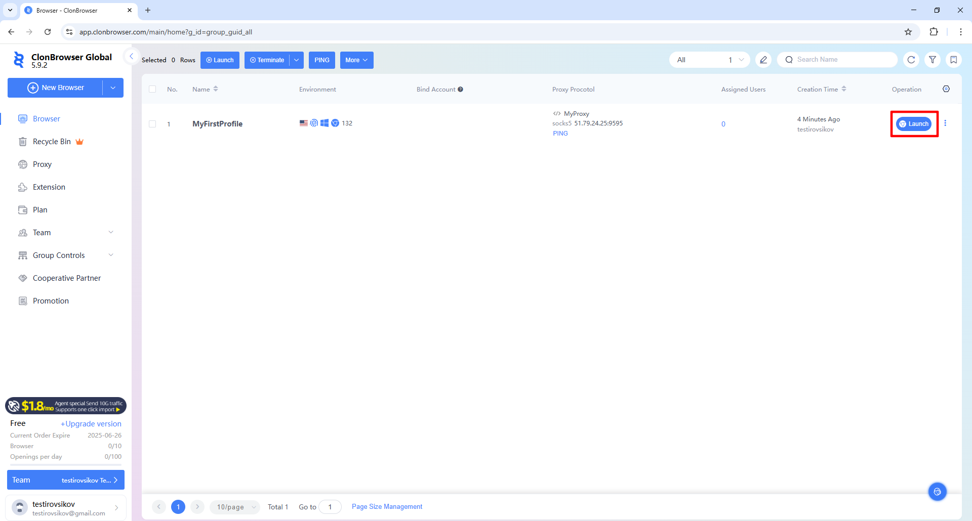 91HTTP代理在 ClonBrowser浏览器上设置动态不限量代理教程