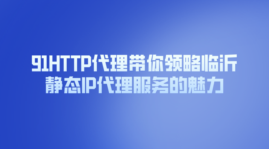 91HTTP代理带你领略临沂静态IP代理服务的魅力