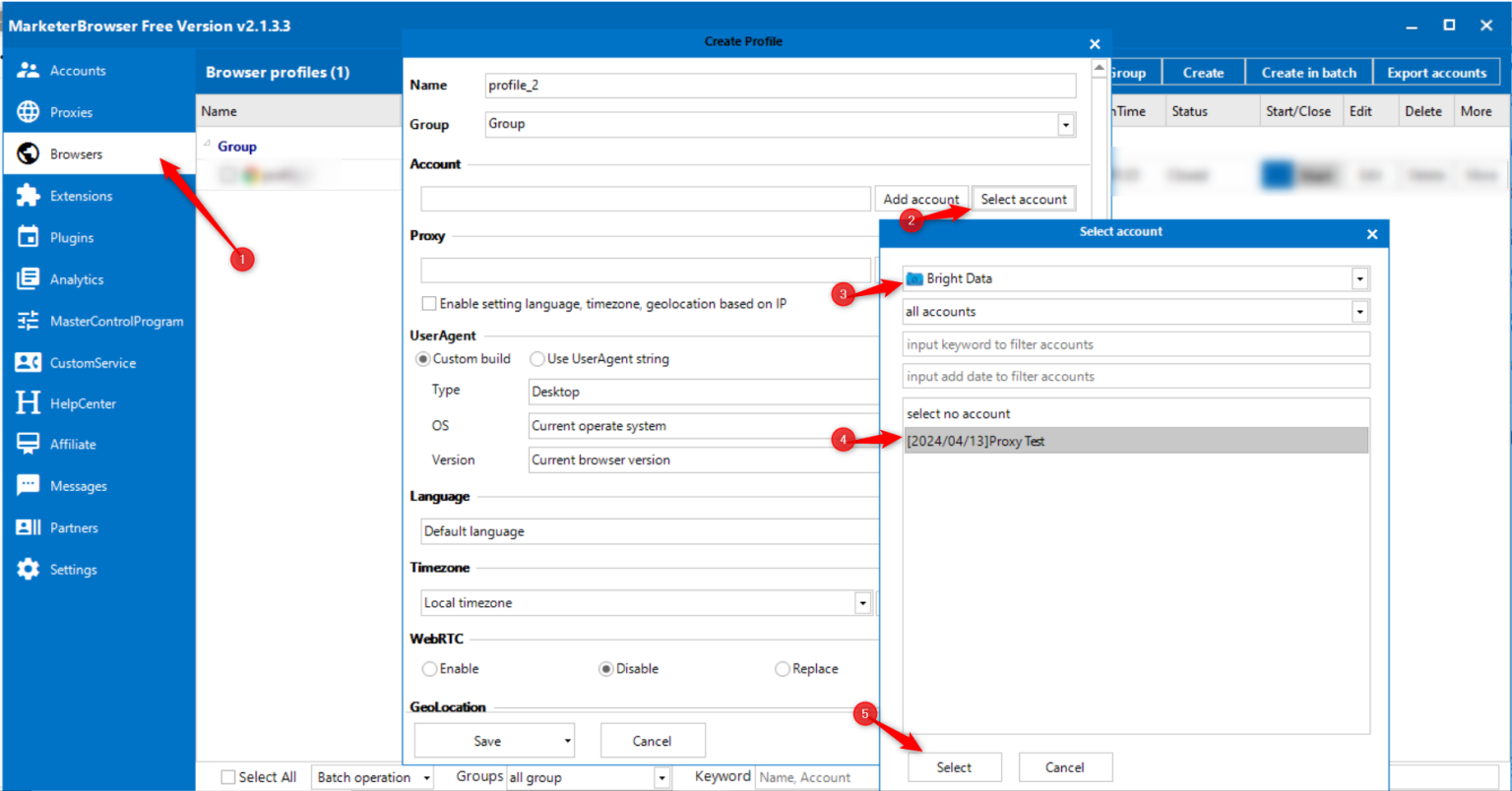 91HTTP代理在Marketerbrowser设置动态不限量代理教程