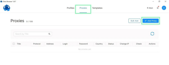 91HTTP代理在Octo Browser浏览器上设置动态包量代理教程