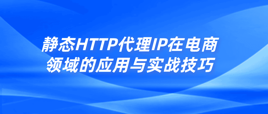 静态HTTP代理IP在电商领域的应用与实战技巧