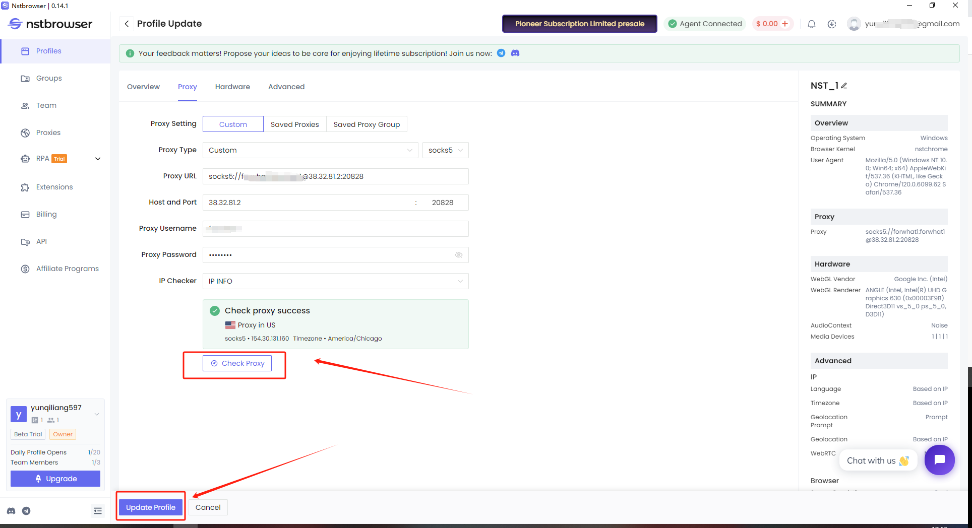 91HTTP代理在Nstbrowser指纹浏览器上设置动态包量代理教程