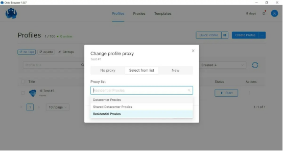 91HTTP代理在Octo Browser浏览器上设置动态包量代理教程